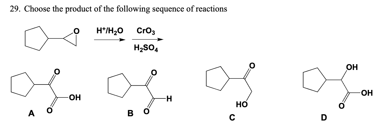 Solved Choose the product of the following sequence of | Chegg.com