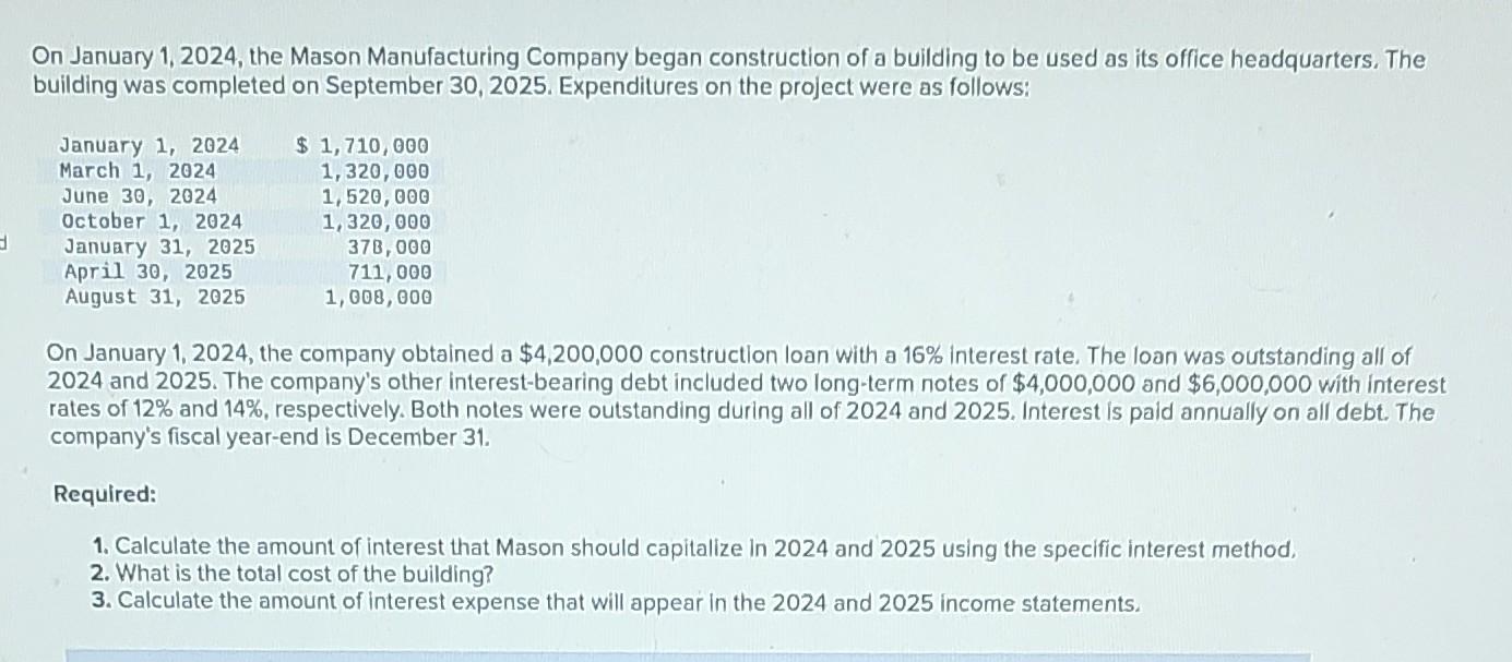 Solved On January 1 2024 The Mason Manufacturing Company Chegg Com   Image 