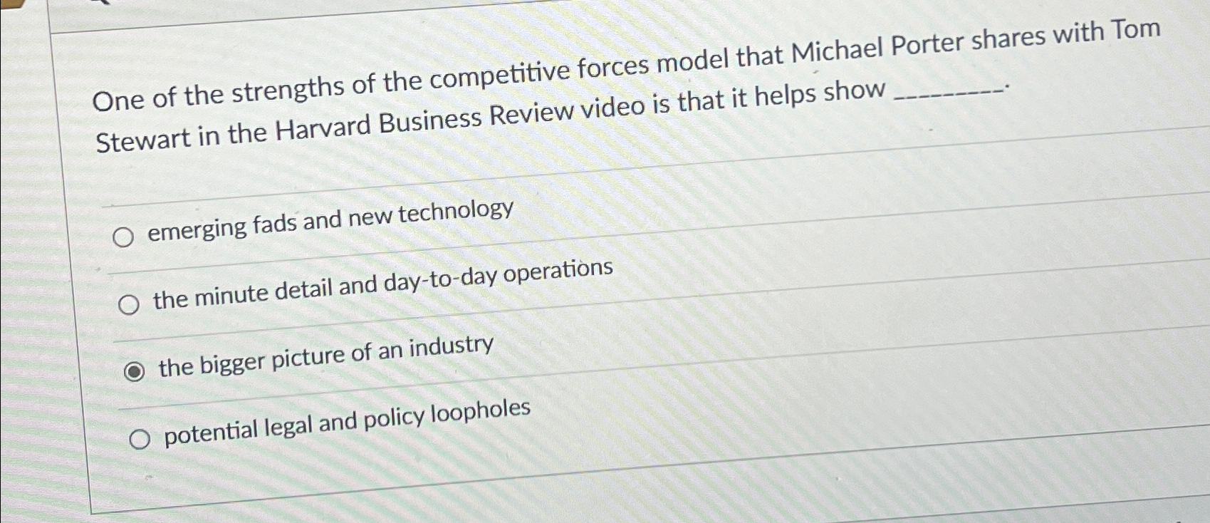 Solved One of the strengths of the competitive forces model | Chegg.com