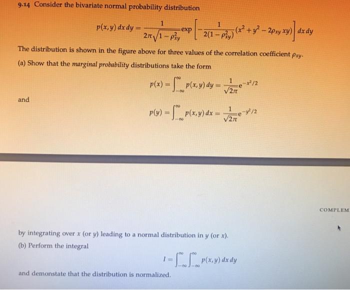 Solved 9.14 Consider the bivariate normal probability | Chegg.com