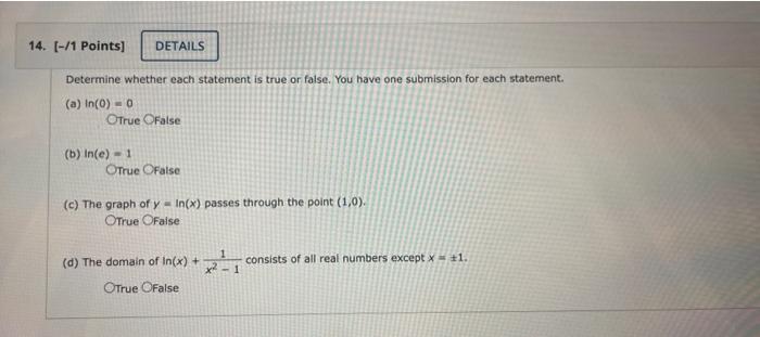 Solved Determine whether each statement is true or false. | Chegg.com