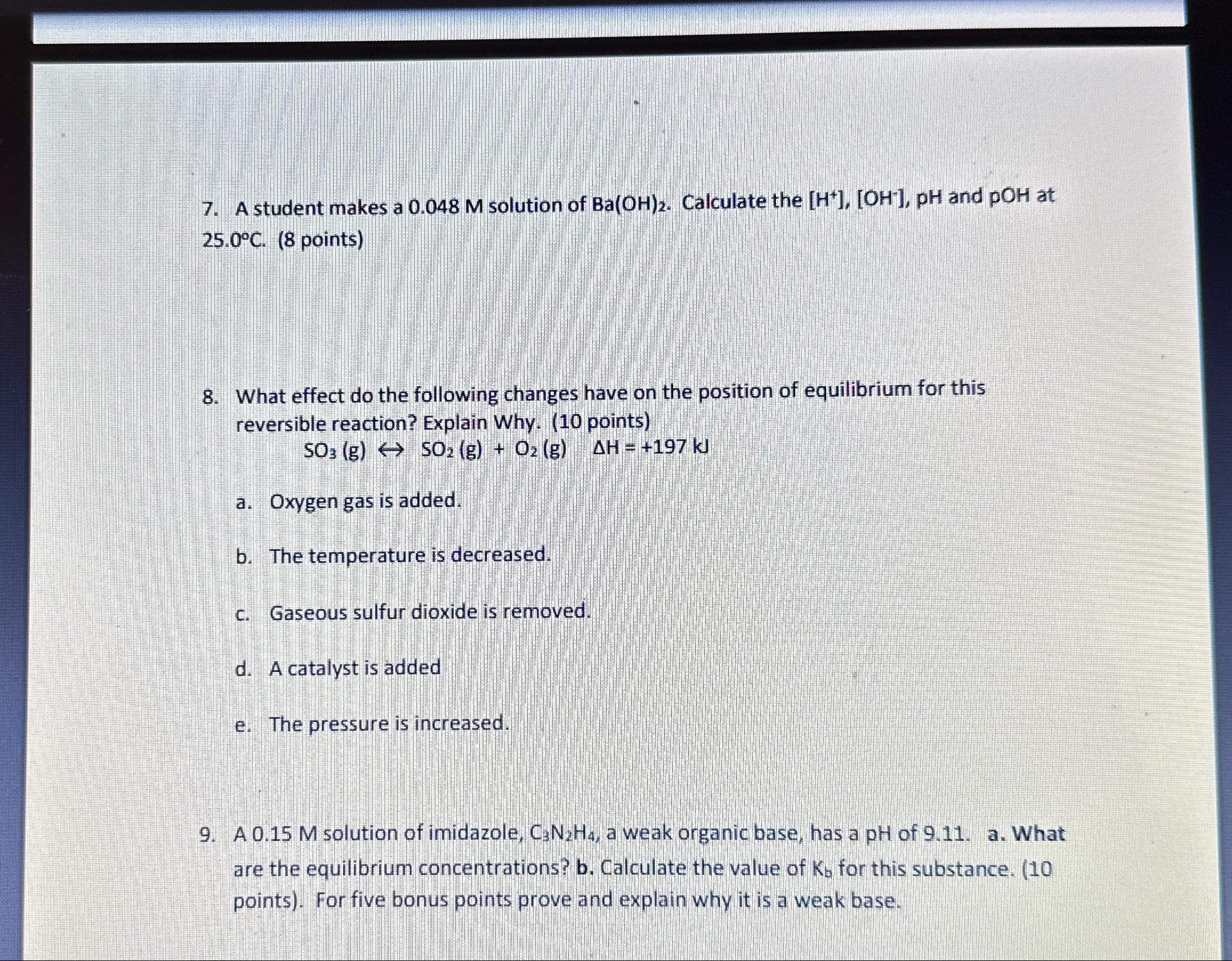 Solved A Student Makes A 0.048M ﻿solution Of Ba(OH)2. | Chegg.com