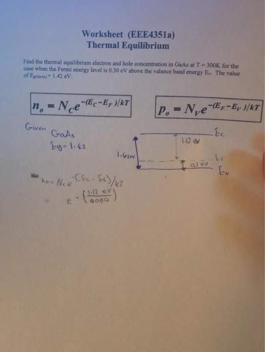 Solved: Worksheet (EEE4351a) Thermal Equilibrium Find The | Chegg.com
