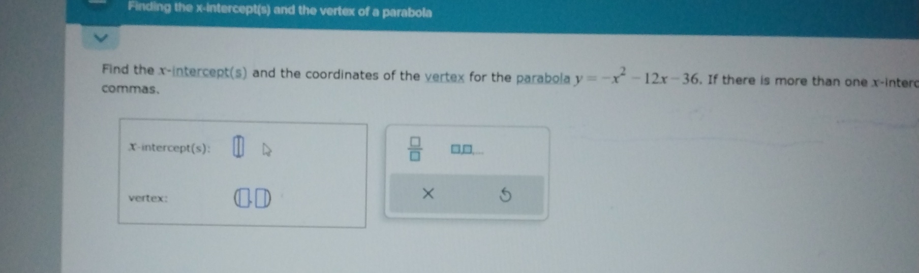 how to find vertex of a parabola in intercept form