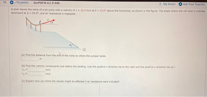 Solved 11 16 Points Serpse10 4 C P 049 My Notes Ask Y Chegg Com