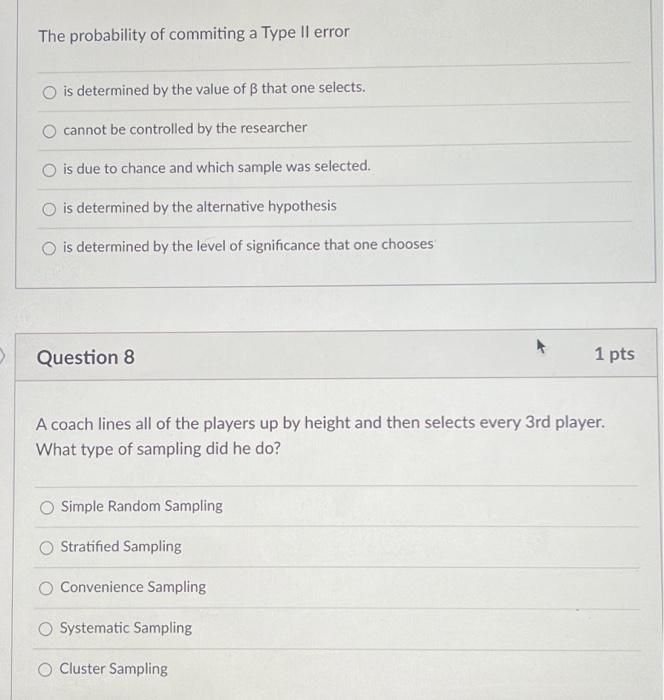 Solved The probability of commiting a Type II error is | Chegg.com