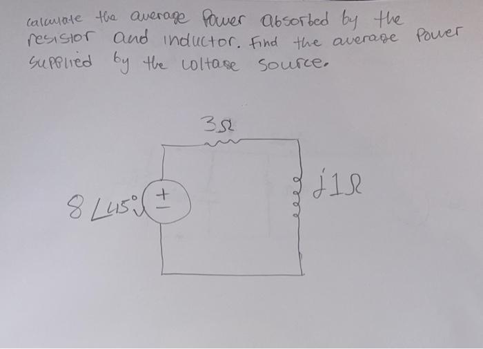 Solved calculate the average Power absorbed by the resistor | Chegg.com