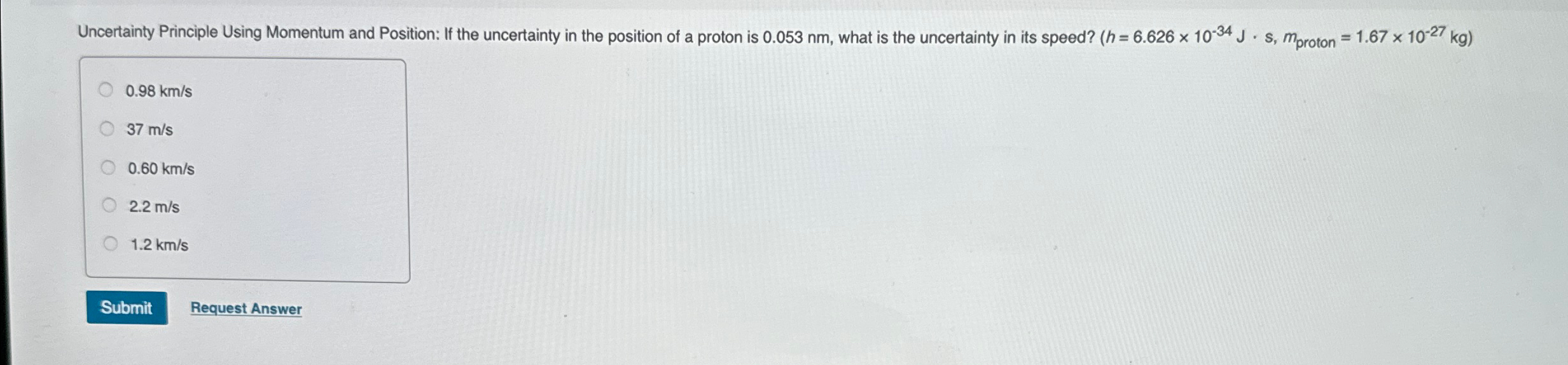 Solved Uncertainty Principle Using Momentum and Position: If | Chegg.com