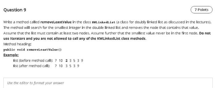 Solved Question 9 7 Points Write a method called | Chegg.com