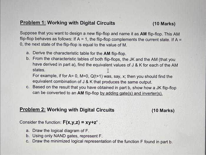 Solved Problem 1: Working with Digital Circuits (10 Marks) | Chegg.com