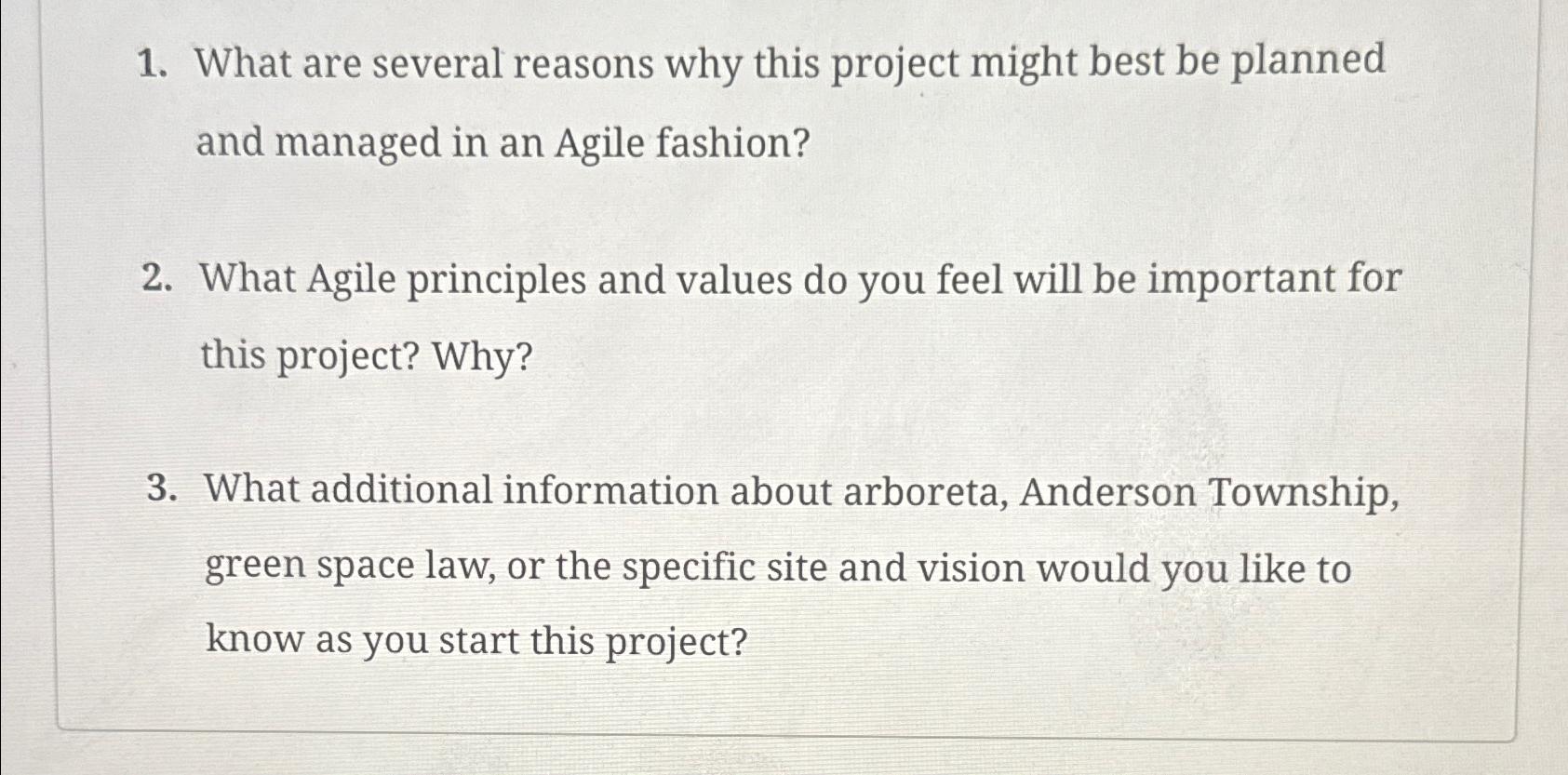 Solved 1. ﻿What are several reasons why this project might | Chegg.com