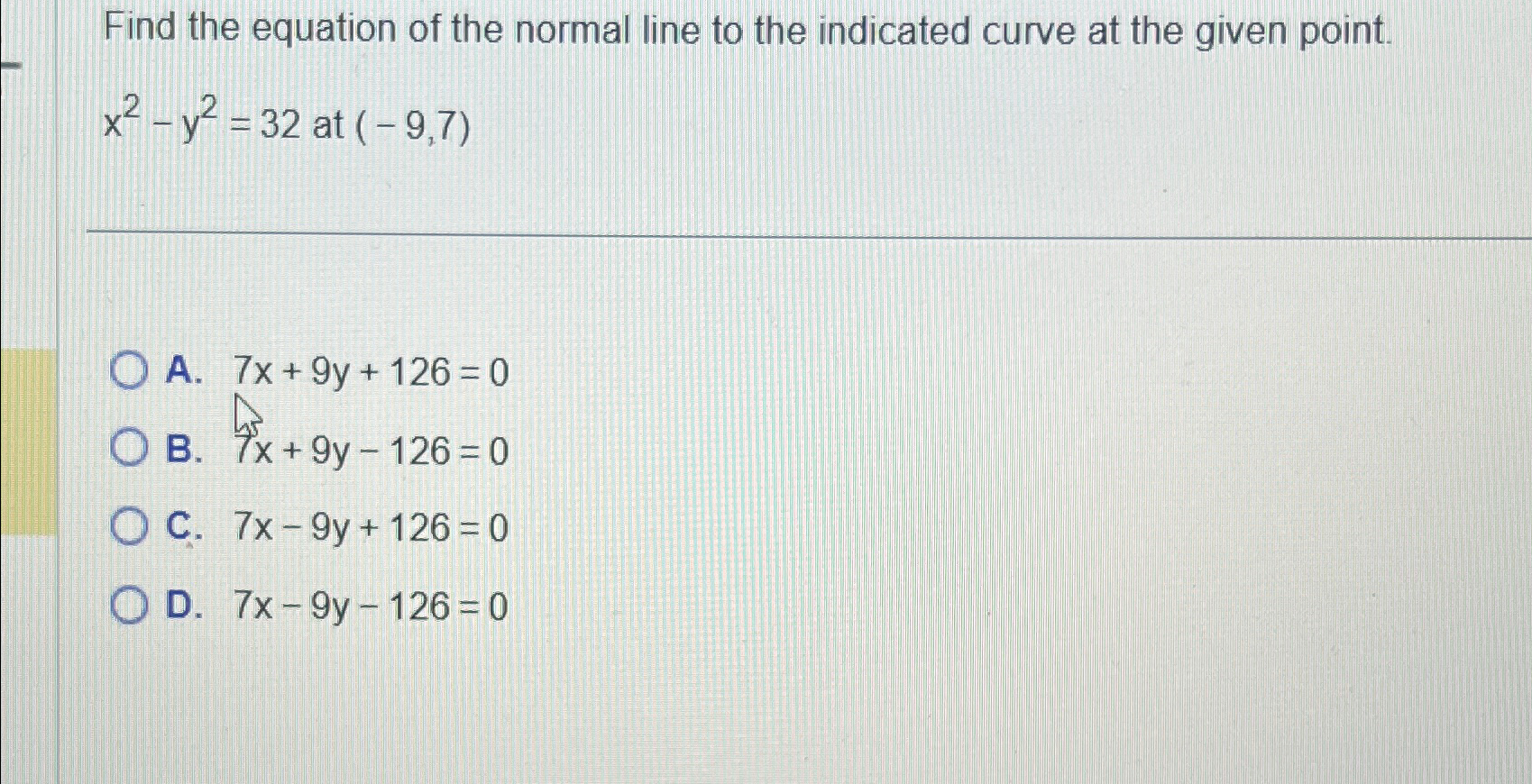 Solved Find the equation of the normal line to the indicated | Chegg.com