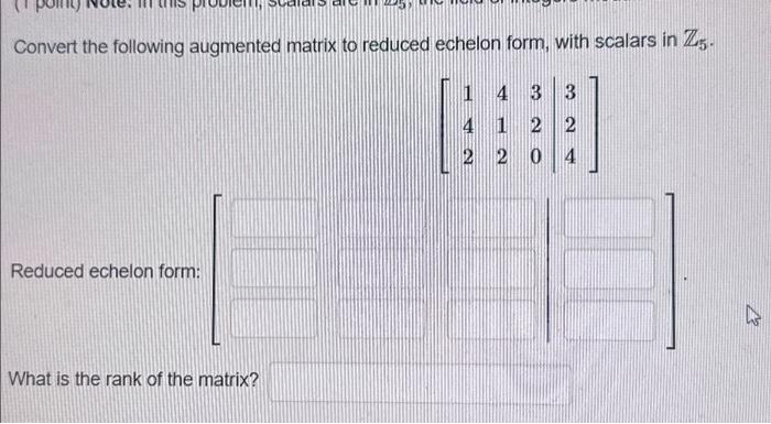 augmented matrix reduced echelon form