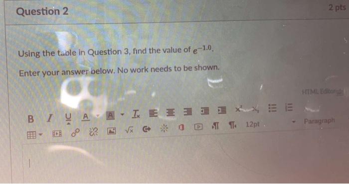 Solved Use the table to help answer the question below. Show | Chegg.com