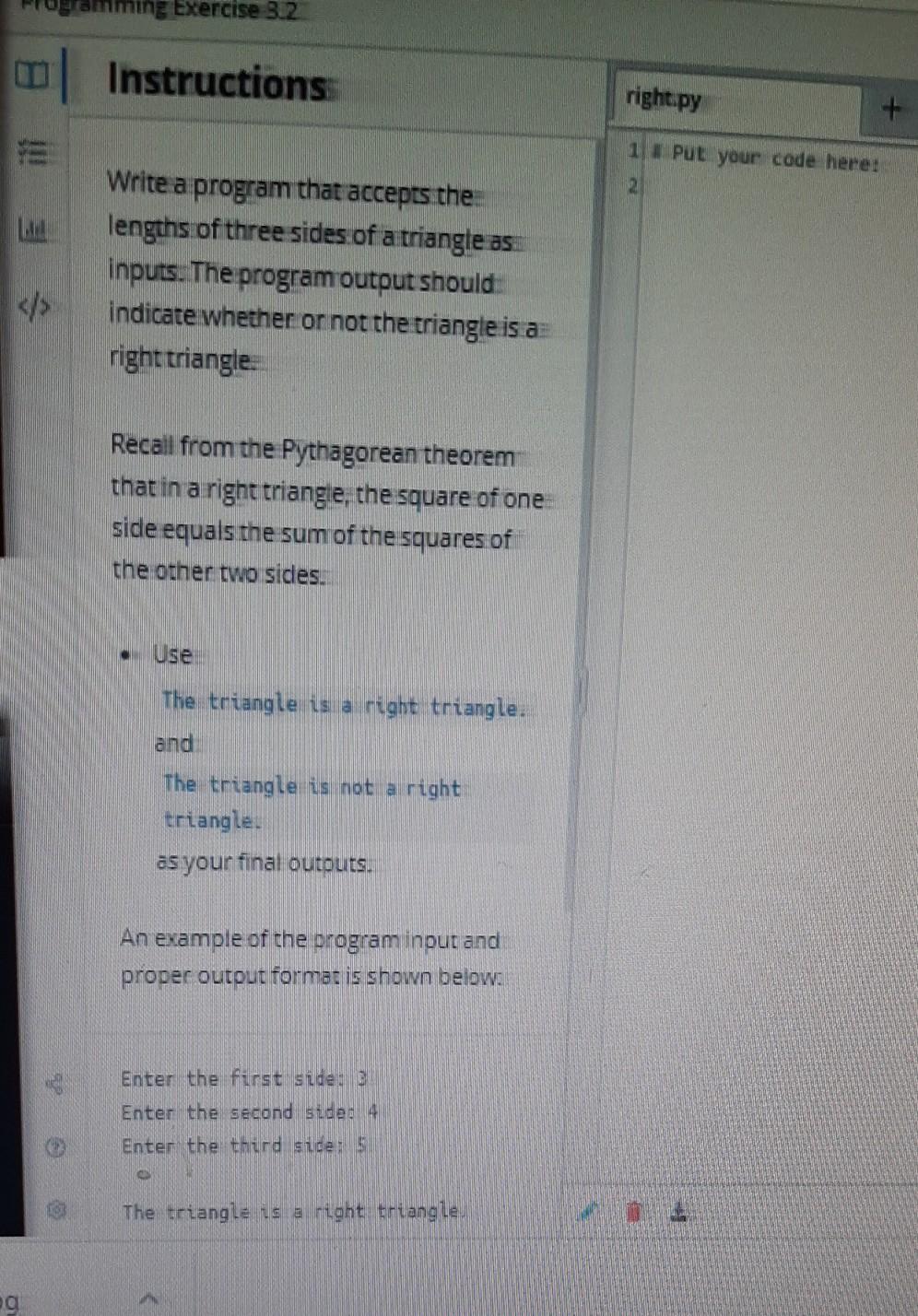 Solved ng Exercise 8.2 Instructions right.py ill 1. Put your | Chegg.com