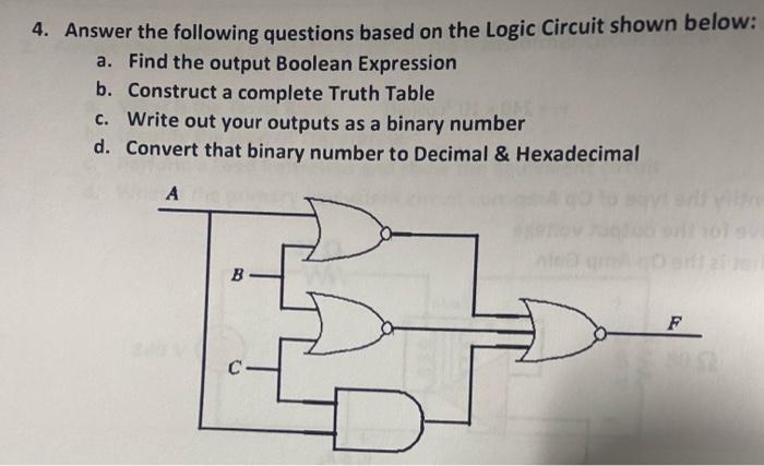 Solved 4. Answer The Following Questions Based On The Logic | Chegg.com