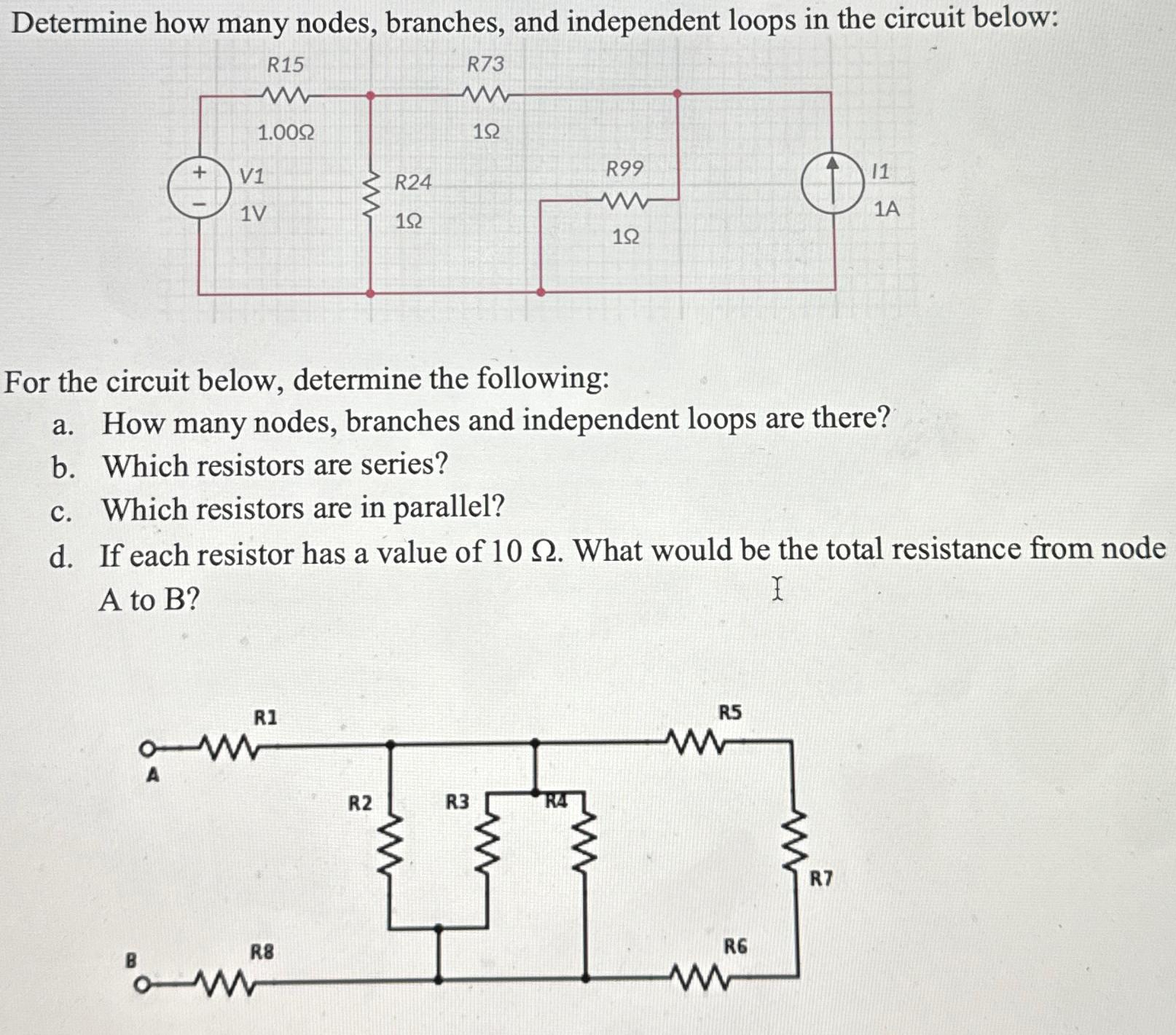 Solved Determine How Many Nodes, Branches, And Independent | Chegg.com