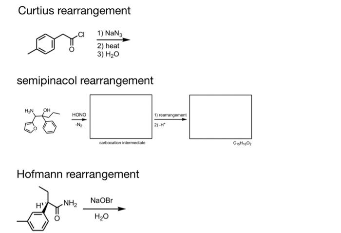 Solved Curtius rearrangement CI 1) NaN3 2) heat 3) H₂O | Chegg.com