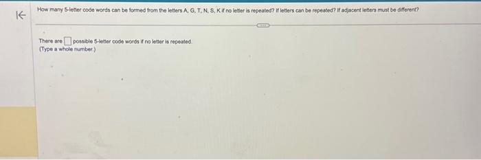 Solved How many 5 -letter code words can be formed from the | Chegg.com