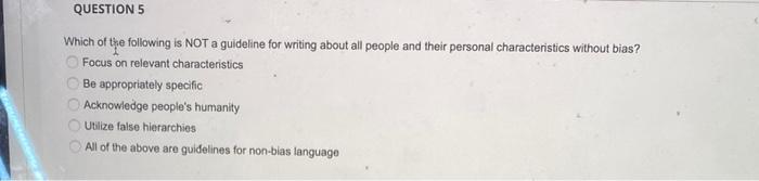 Solved Which of the following is NOT a guideline for writing | Chegg.com