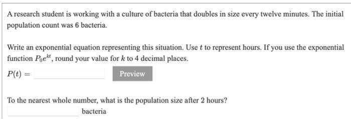 Solved A Biologist Recorded A Count Of 499 Bacteria Present | Chegg.com