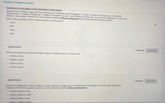 Solved Question Completion Status Questions 4-5 are based on | Chegg.com