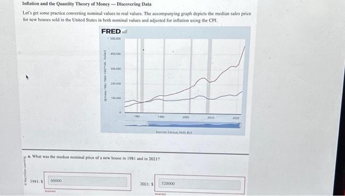 Solved Inflation and the Quantity Theory of Money - | Chegg.com