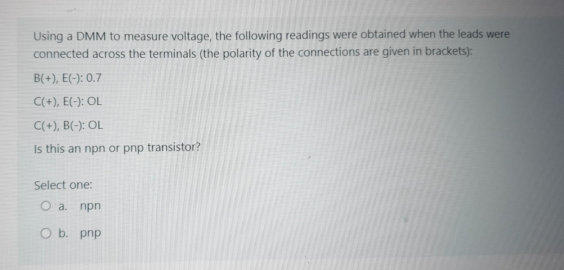 Solved Using a DMM to measure voltage, the following | Chegg.com