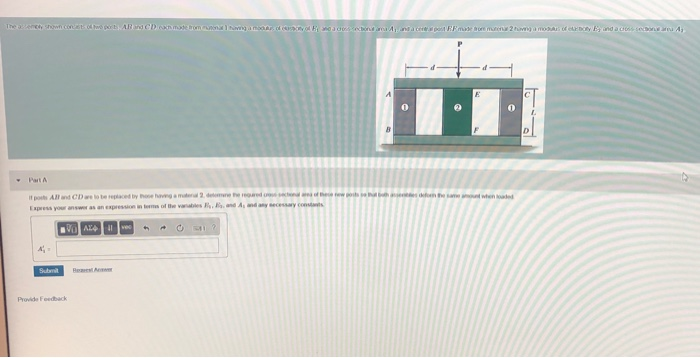 Solved The assembly shown consists of two posts, AB and CD, | Chegg.com