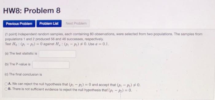 Solved HW8: Problem 8 Previous Problem Problem List Next | Chegg.com