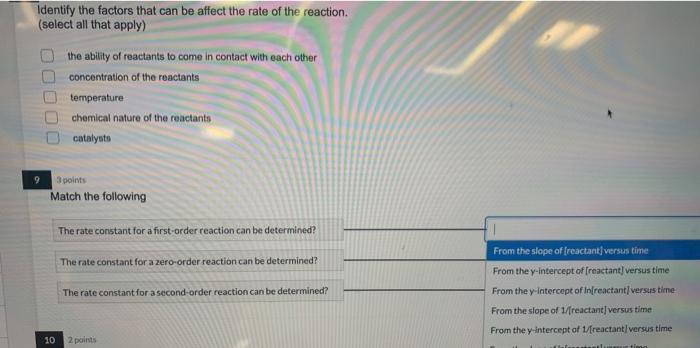 Solved Identify the factors that can be affect the rate of | Chegg.com
