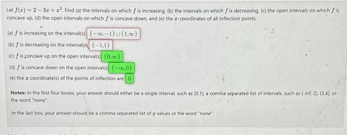 Solved Let F X 2−3x X3 Find A The Intervals On Which F