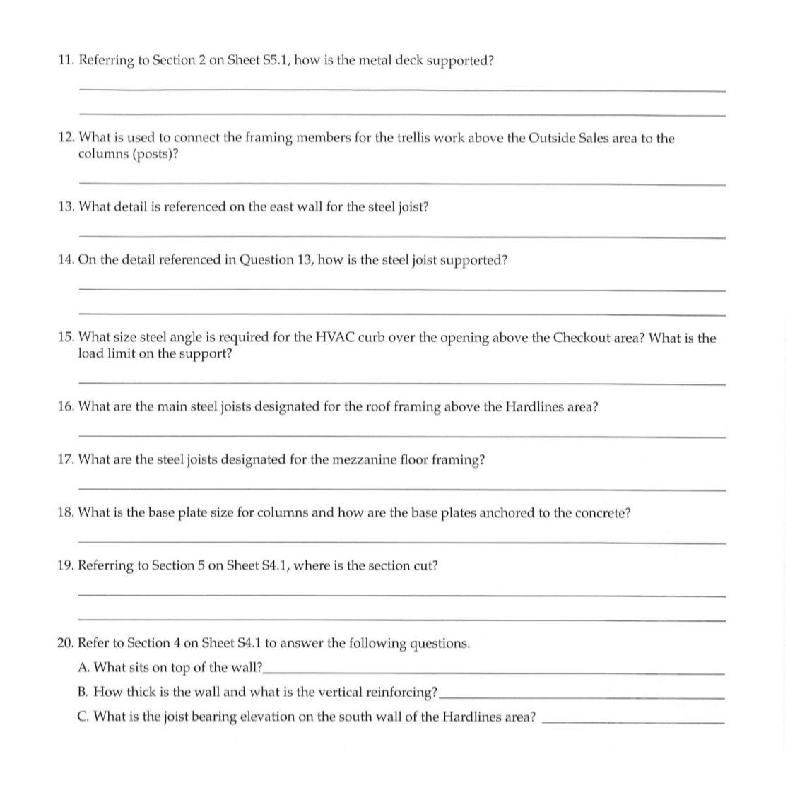 Referring to Section 2 ﻿on Sheet S5.1, ﻿how is the | Chegg.com