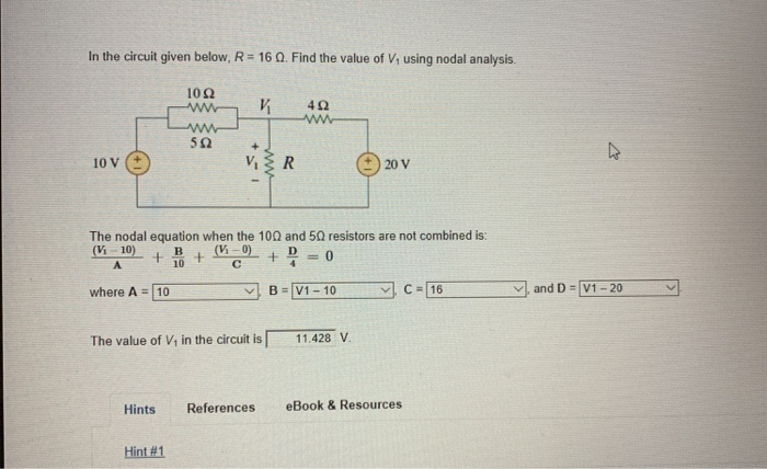 Solved In the circuit given below, R = 16 . Find the value | Chegg.com