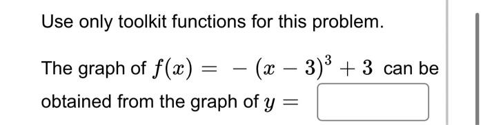 Solved Use only toolkit functions for this problem. The | Chegg.com