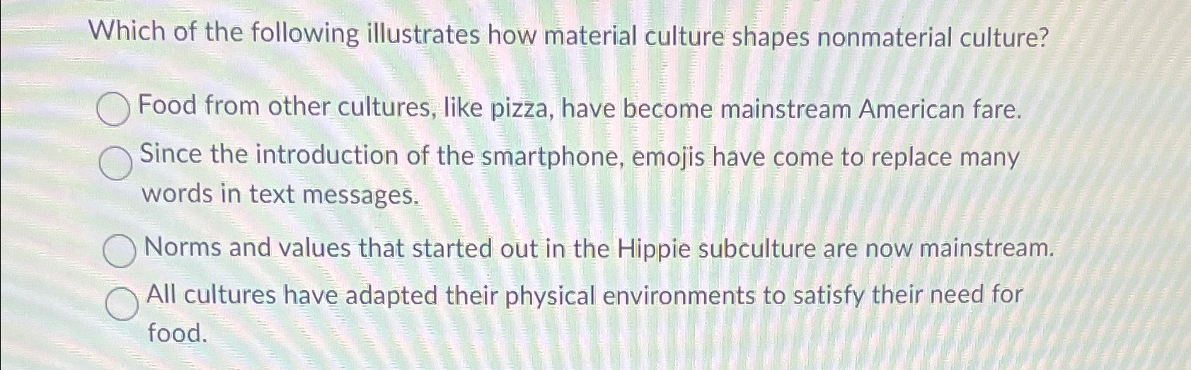 Solved Which of the following illustrates how material | Chegg.com