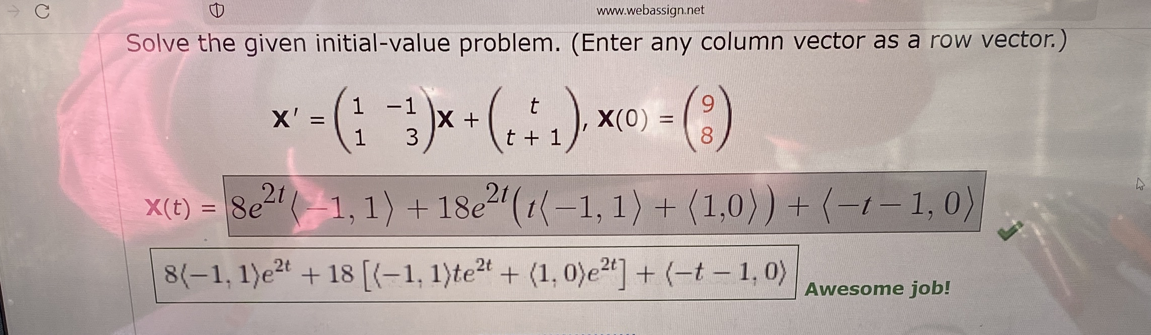 Solved Solve the given initial-value problem. (Enter any | Chegg.com