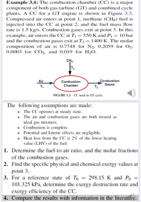 Solved Example 3.4: The combustion chamber (CC) is a major | Chegg.com
