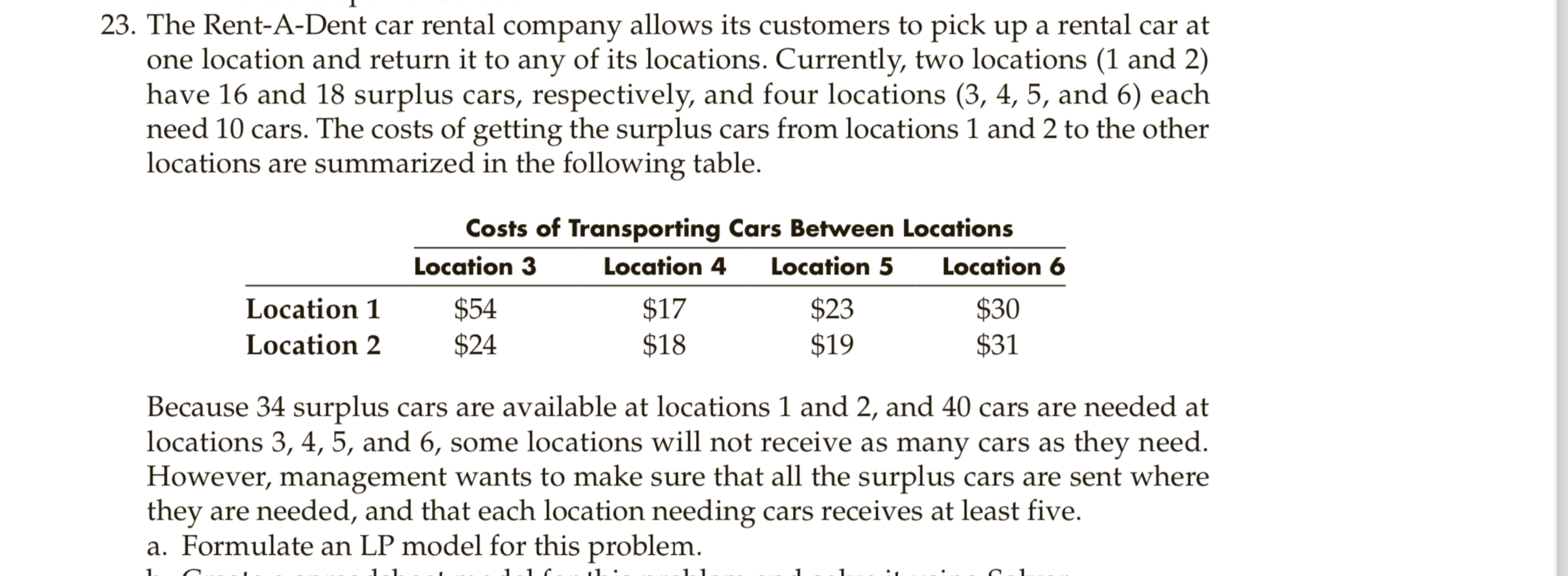 Solved 23. ﻿The RentADent car rental company allows its