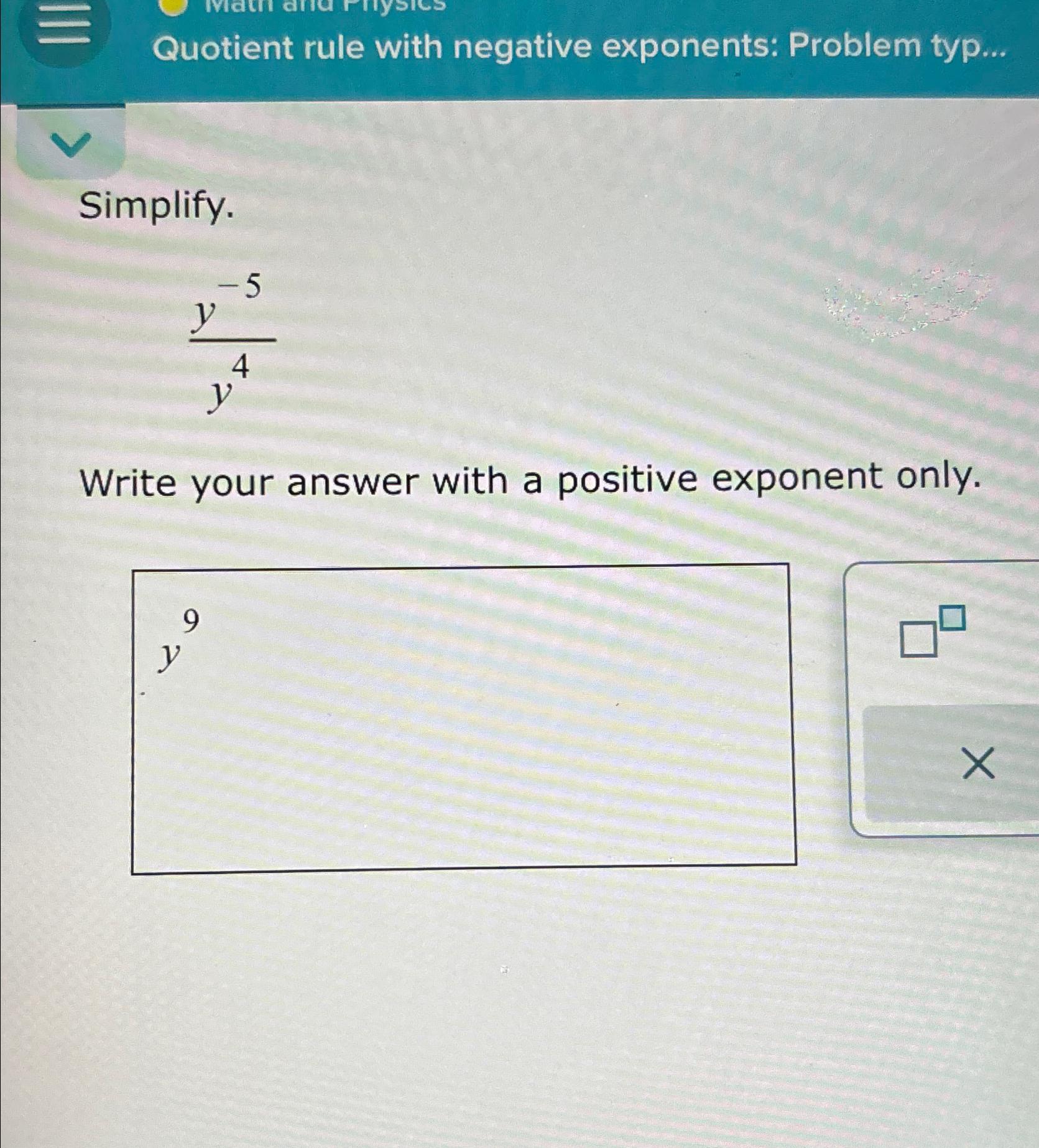 the quotient of 125 and 5 is positive or negative