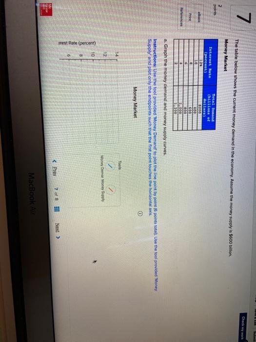 Solved 7 Check on The table below shows the current money | Chegg.com