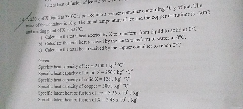 Solved 12. The following figure shows temperature change | Chegg.com