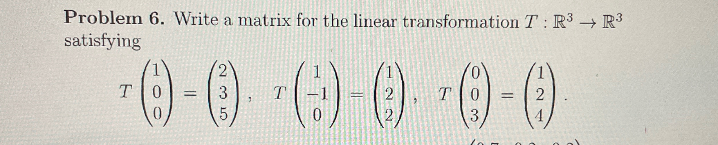 Solved Please solve with step by step Write a matrix for the | Chegg.com