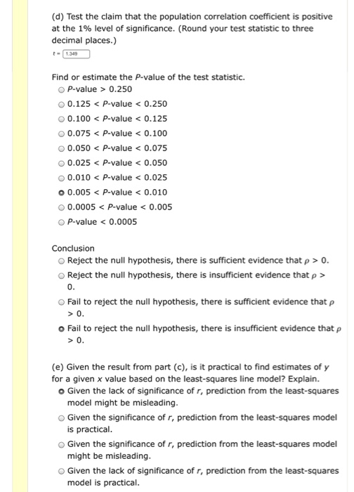 Solved i got critical t wrong and (C) question wrong i got p | Chegg.com