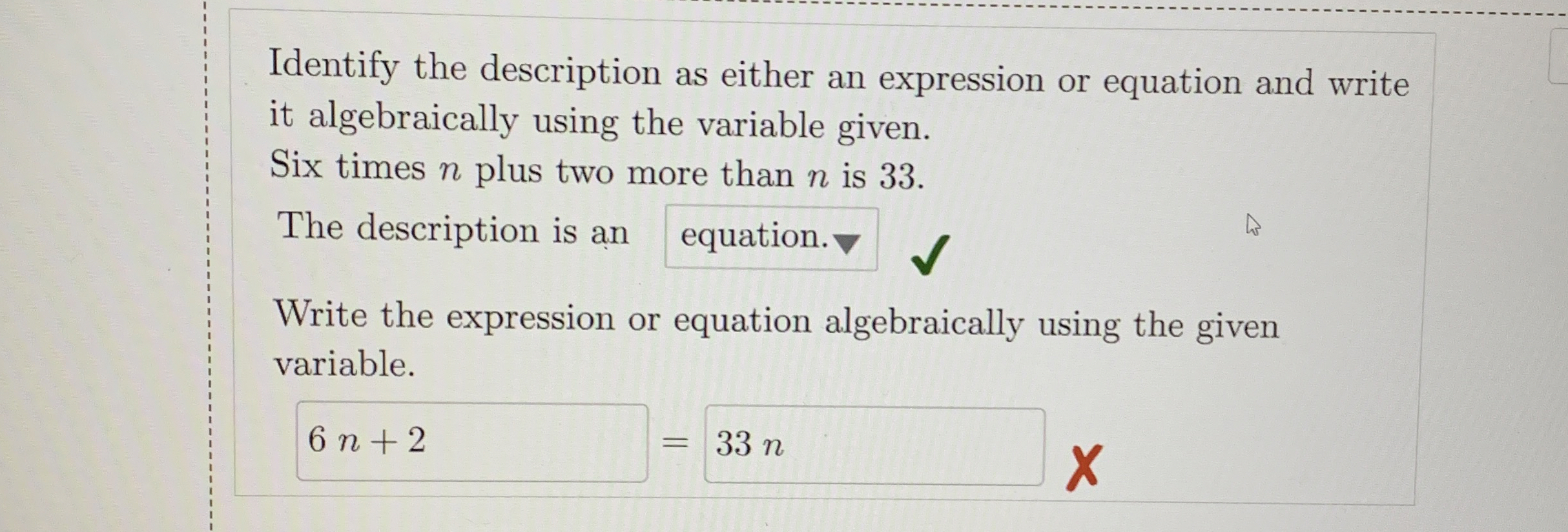 Solved Identify the description as either an expression or | Chegg.com