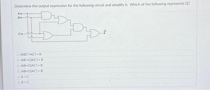 Solved Determine The Output Expression For The Following | Chegg.com