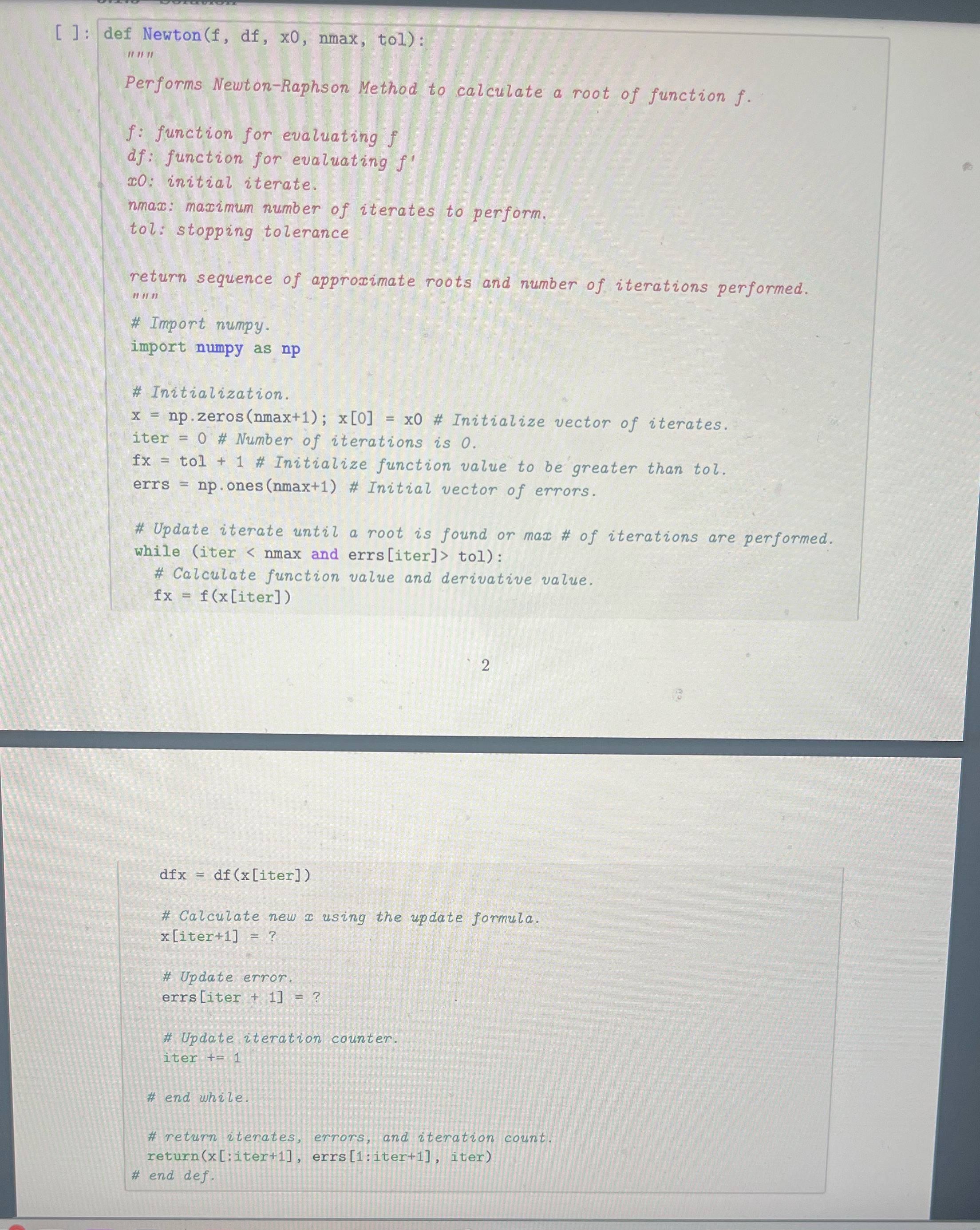 Modify the following code to obtain a Python function | Chegg.com