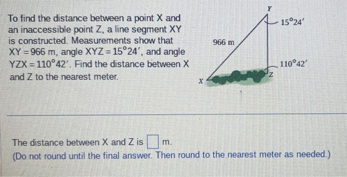 Solved To find the distance between a point X and an | Chegg.com