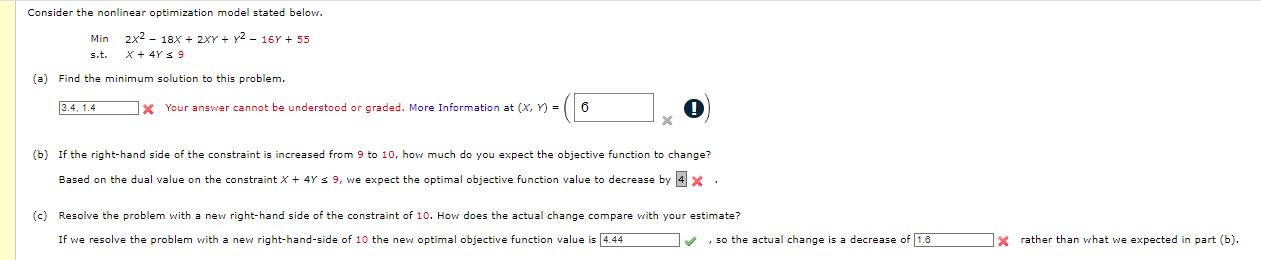 Solved Consider the nonlinear optimization model stated | Chegg.com