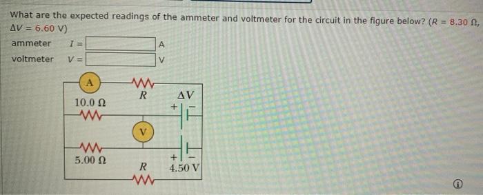 Solved What are the expected readings of the ammeter and | Chegg.com
